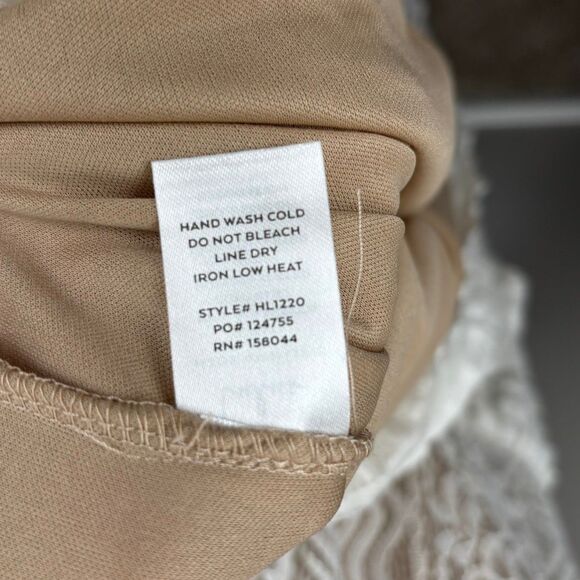 Lulus Dress Off White Floral Lace SMALL Maxi Long Tiered Ruffle Wedding Formal - Picture 8 of 9